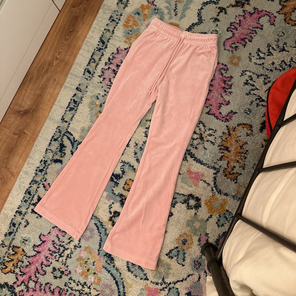Colsie Pants - colsie pink velour flare pants